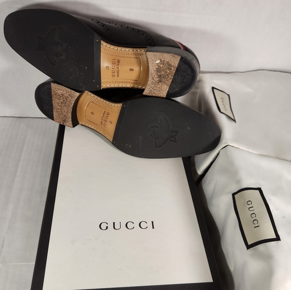 Men's Gucci Spirit Web Bees Guccy Oxford Dress Shoes - Picture 7 of 7
